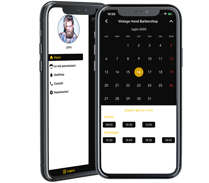 App VintageHand su iPhone - sezione prenotazioni